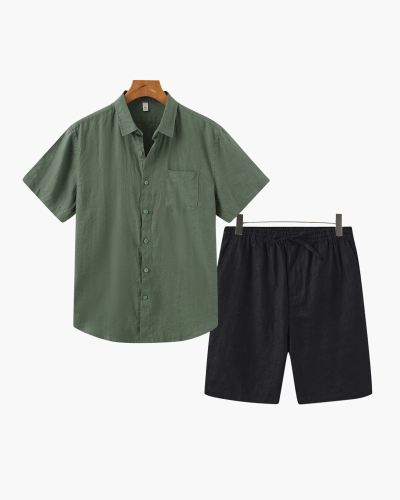 Old Money Leinen-Kombi (Shorts)