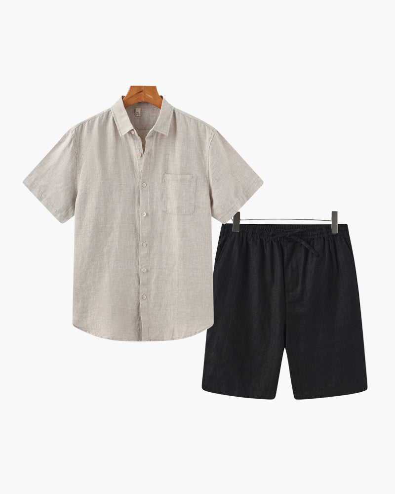 Old Money Leinen-Kombi (Shorts)