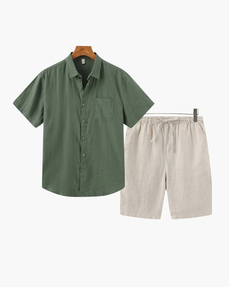 Old Money Leinen-Kombi (Shorts)